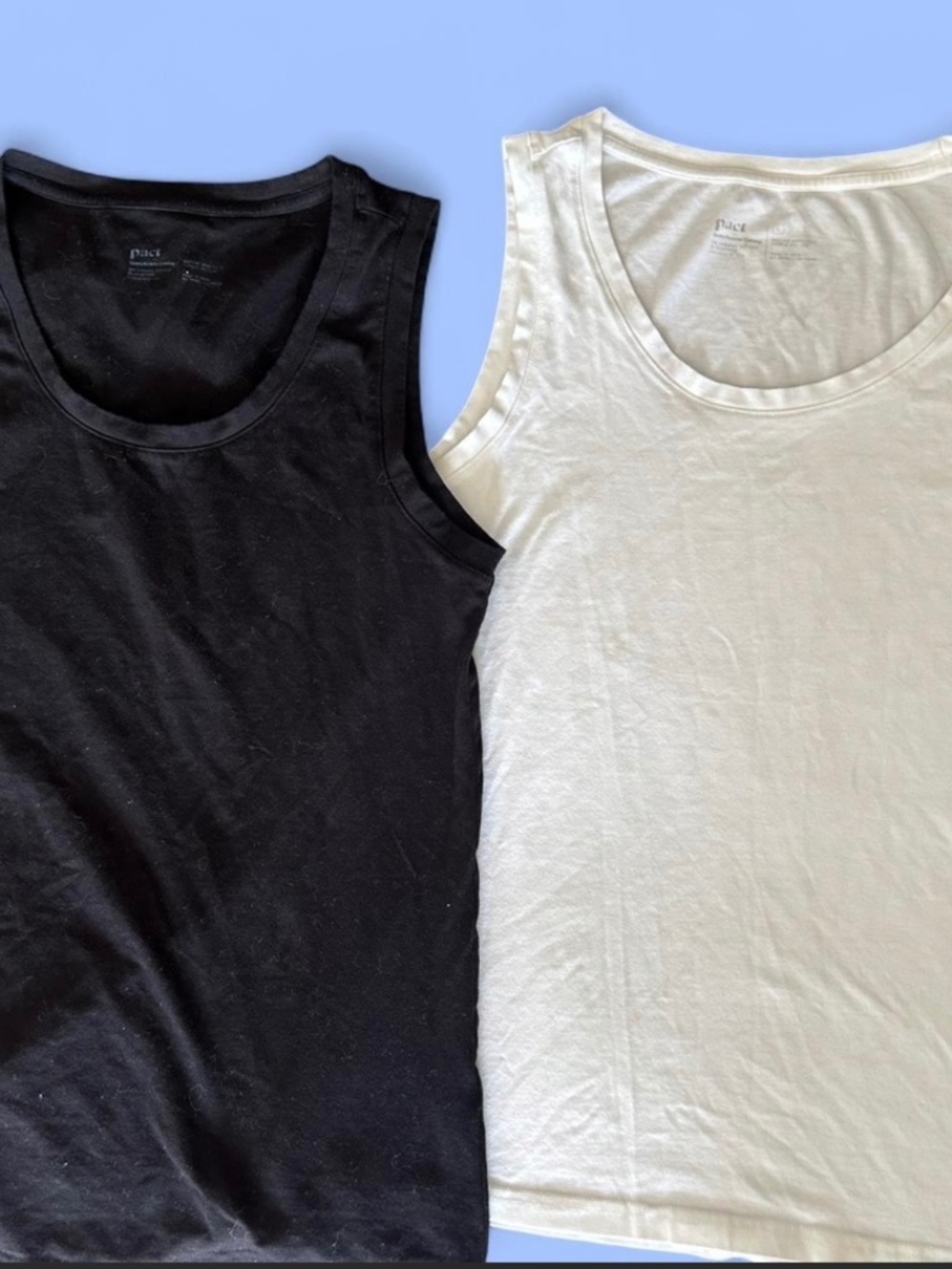 PACT 2 Pack Organic Cotton Black & White Tank Top- Size L